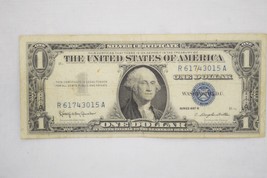 1957 B Silver Certificate One Dollar Bill R 61743015 A - £8.49 GBP