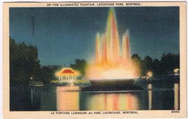 Postcard The Illuminated Fountain Lafontaine Park Montreal - $2.96