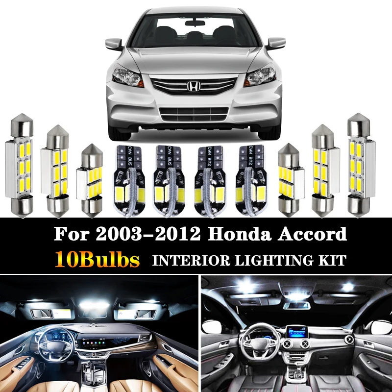 10Pcs Car Accessories LED Lamp Car Bulbs Interior Package Kit For 2003-2012   ac - £114.44 GBP