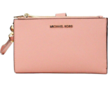 NWB Michael Kors Double-Zip Wristlet Primrose Pink Leather 35F8GTVW0L Du... - $59.39