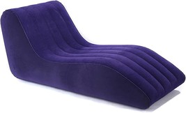 Blue Ziko Portable Leisure Lounger S-Shaped Flocking Lazy Couch For Indoor - £38.35 GBP
