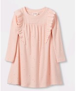Toddler Girls 18M Floral Ruffle Ribbed Long Sleeve Dress Cat &amp; Jack Ligh... - $16.39 CAD