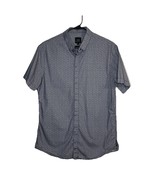 Armani Exchange Slim Fit Button Up Shirt Navy White Geometric Print Mens... - $479.60 MXN