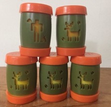 Set of 5 Vintage St Labre Indian School Green Orange Animal Salt Pepper Shakers - $29.99
