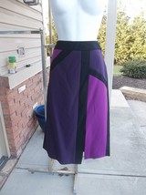 Worthington Black&amp;Purple Colorblock Skirt 12 - £8.19 GBP