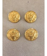Vintage Lot of 4 Eagle US Army Military Bright Brass Metal Shank Buttons... - £19.91 GBP
