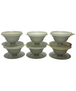 Vintage Tupperware Pudding Parfait Dessert Sundae Cup Set of 6 Smoke Gray w Lids - $14.99