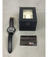 Wenger Men’s Swiss Military Black Leather Quartz Analog Watch W/ Box - #... - $1,227.44 MXN