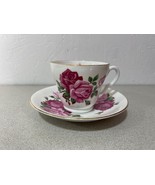 Stanley Fine Bone China England Teacup Saucer Set Pink Red Roses - $27.15 CAD