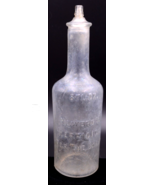 Antique Glass Bottle Clear Round Shaker Barber Embos Newbro’s Herpicide ... - €12,70 EUR