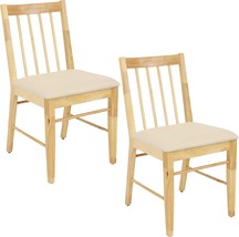 Set Of 2 Sunnydaze Slat-Back Dining Chairs For Dining Table - Solid Rubberwood - $150.99