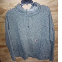 Women's Carhartt Hoodie 1x Relaxed Fit Heathered Sage Green Logo Patch - $22.50