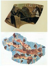 2 Postcards Greece Athens National Museum Fresco Tiryns Drinking Cup Unposted - £3.99 GBP