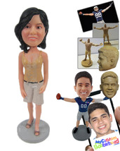 Personalized Bobblehead Sexy Lady In Shorts And Shiny Top - Leisure &amp; Casual Cas - £67.94 GBP