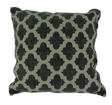 Charcoal Gray Moroccan Quatrefoil Design Cotton Dhurrie Pillow 20 Inch - £22.76 GBP