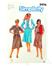 Simplicity Sewing Pattern #5496 Misses&#39; Pullover Shirtdress &amp; Vest Size 18 / 20  - £4.27 GBP