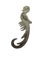 Quetzal Bird Brooch Pin Vintage Guatemala 900 Silver Textured light weight - £15.54 GBP