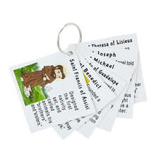Saints Punch Out cards 2&quot; x 2&quot; on Keychain Ring for Children, New #AB-32... - $3.22 CAD