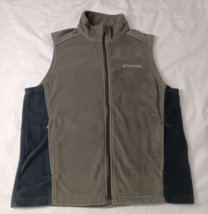 Columbia Men&#39;s Size Medium Grey/Tan Granite Mountain Full Zip Fleece Vest - £12.54 GBP