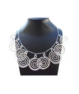 Royal Ethnic Fashion Silver Plated Spiral Circle Necklace - £8.61 GBP