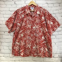 Kai Nani Vintage Hawaiian Shirt Red White Mens Sz 2XL - £27.13 GBP