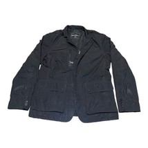 Express Jacket Mens M Black Blazer Military Utility Lined Button Up Pockets - £29.40 GBP