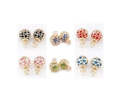 Double Sided Pearls Hollow Stud Earrings - £4.00 GBP