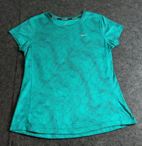 Nike Dri Fit Miler Running Top T-Shirt Green 799560-351 Women’s Size Medium - $14.79