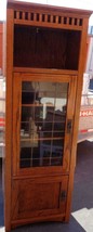 Beautiful Lighted Wood Veneer Bookcase – Glass Door – GREAT DESIGN STYLE... - $247.49