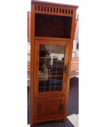 Beautiful Lighted Wood Veneer Bookcase – Glass Door – GREAT DESIGN STYLE... - £193.94 GBP
