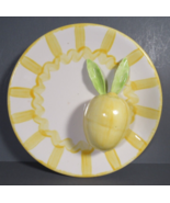 Lemon Plate 3D Handmade Art Pottery 6&quot; Yellow &amp; Green High Gloss Signed ... - £18.17 GBP
