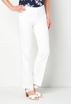 New Christopher &amp; Banks Women&#39;s Mid-Rise Shaped Fit Trouser Pants White 14S - $49.49