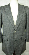 CLASSIC Davidsons Silver Gray 100% Silk Herringbone Blazer Sport Coat 40R - £31.76 GBP