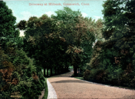 Greenwich Connecticut Milbank Avenue Driveway Estate Postcard - £7.66 GBP