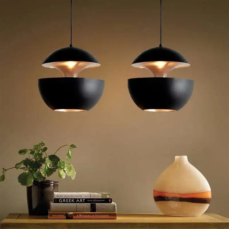 Nordic Apple Led Pendant Lamps Black White for Kitchen Bedside Dining Room - $85.16