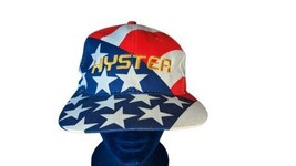 NEW Vintage Hyster American Flag Embroidered Gold Logo Snapback Trucker Hat  - £18.98 GBP
