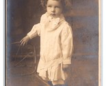 RPPC Adorable Little Girl in White Studio View w Chair 1908 Postcard U3 - $3.91