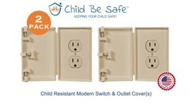 2-Pack Child Be Safe Child and Pet Proof IVORY Wall Outlet Safety Cover ... - £18.95 GBP