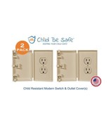 2-Pack Child Be Safe Child and Pet Proof IVORY Wall Outlet Safety Cover ... - £18.64 GBP