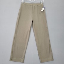 Cherokee Women Pants Size S Brown Olive Classic Straight Leg Stretch Waist Knit - £11.29 GBP