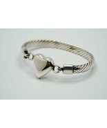 Vintage Taxco Sterling Silver Heart Twisted Bangle Bracelet 2.5&quot; 31.26g - $2,101.03 MXN
