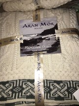 Aran Woolen Mills Made In Ireland Very Soft Merino Wool Cream Throw Blanket Nwt - £78.88 GBP