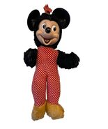 Vintage Minnie Mouse Doll Plush Rubber Face Red Polka Dot Outfit Small - $17.10
