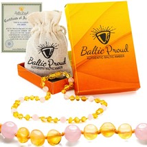 Amber Necklace Unisex Honey Rose Polished 12.5 Inches Premium Quality Raw Baltic - $51.27