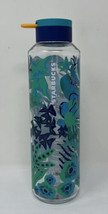 Starbucks 2022 Blue Floral Reusable Plastic Flower Water Bottle Tumbler ... - $19.79