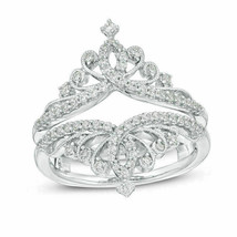10K White Gold Over 2.00 Ct Round Cut Enhancer Wrap Engagement Wedding Ring Band - £79.37 GBP