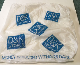 Vintage defunct D &amp; K stores plastic store shopping bag movie photo prop - $19.75