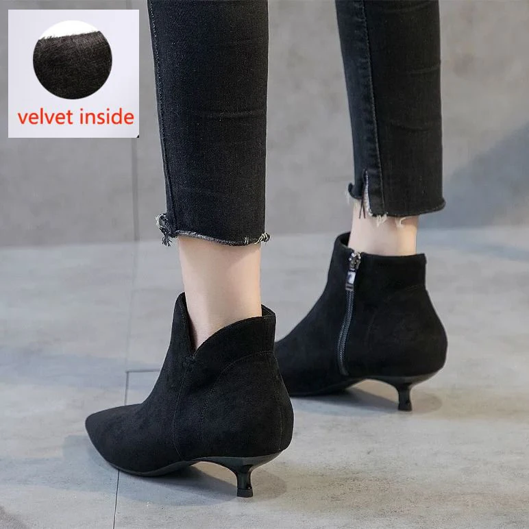 Ankle Boots Women Autumn New Small Heel Ankle Boots Women Autumn and Winter Plus - £158.68 GBP