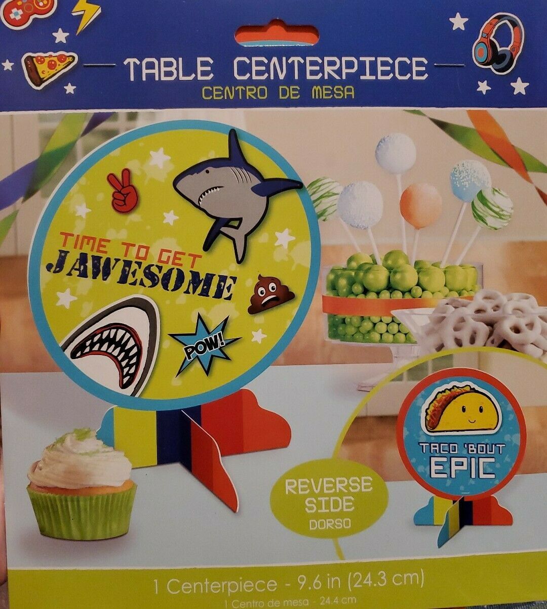 Primary image for SHARK PARTY JAWESOME STAND-UP CENTERPIECE ~ Birthday Party Decorations Table