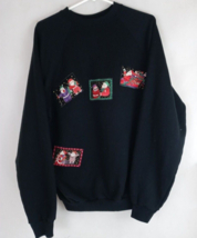 Vintage 80s Tultex Women&#39;s Christmas Sweatshirt With Santa Clause Design XL - £13.10 GBP